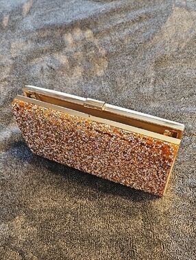 Aldo Rose Gold Crystal Frame Clutch